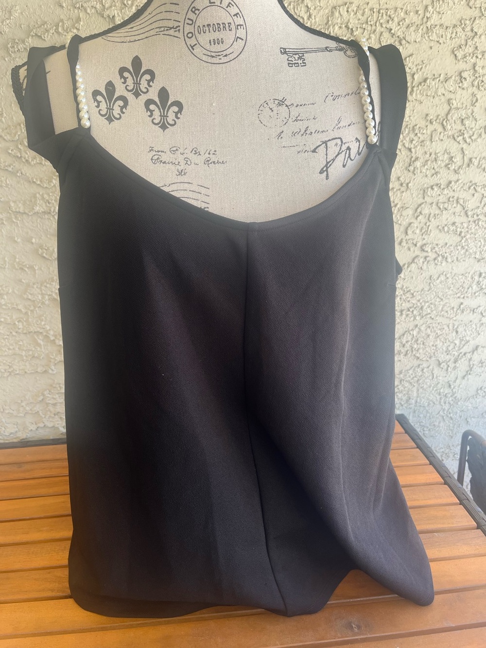 Kensie Black Pearl-Trim Camisole